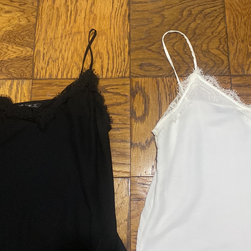 ZARA Lace Detail Camisole Tanks